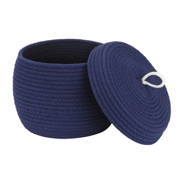 Rosolly Cotton Bear Shaped Storage Matka Basket With Lid Pack of 1 (Blue)