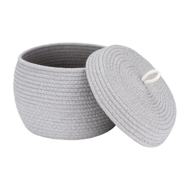 Rosolly Cotton Bear Shaped Storage Matka Basket With Lid Pack of 1 (Grey)