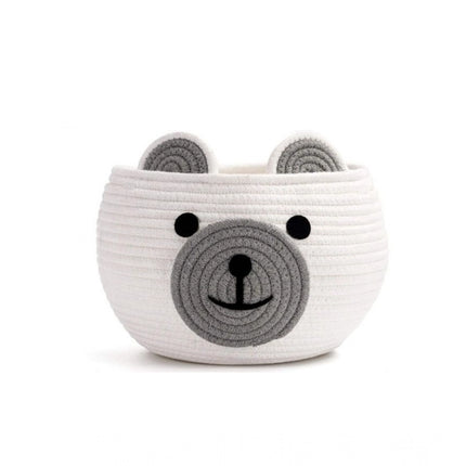 Rosolly Cotton Bear Shaped Storage Baskets Pack of 1 (White)