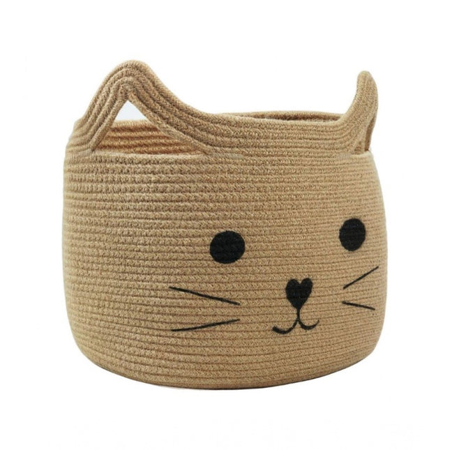 Rosolly Cotton Large Storage Cat Basket 15x11 Inch Pack of 1 (Beige)