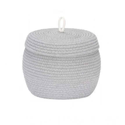 Rosolly Cotton Bear Shaped Storage Matka Basket With Lid Pack of 1 (Grey)