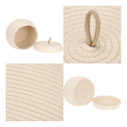 Rosolly Cotton Bear Shaped Storage Matka Basket With Lid Pack of 1 (Beige)