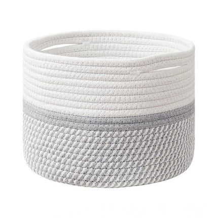 Rosolly Cotton Storage Rope Woven Baskets 9x7 Inch Pack of 1 (Grey)
