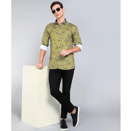 Rosolly Men's Casual Viscose Rayon Printed Full Sleeve Collar Shirt (Multicolor)