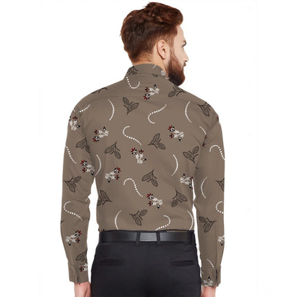 Rosolly Men's Casual Viscose Rayon Printed Full Sleeve Collar Shirt (Multicolor)
