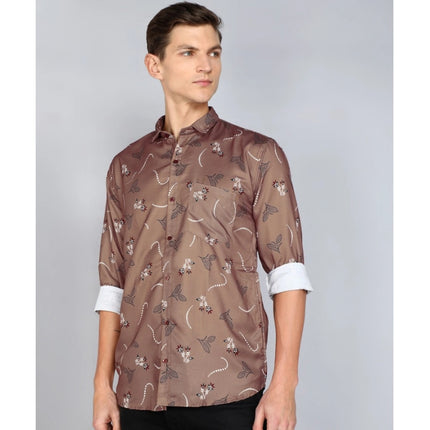 Rosolly Men's Casual Viscose Rayon Printed Full Sleeve Collar Shirt (Multicolor)