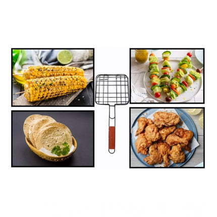 Rosolly Steel Grill Portable Stainless Steel With Handle Square (Black)