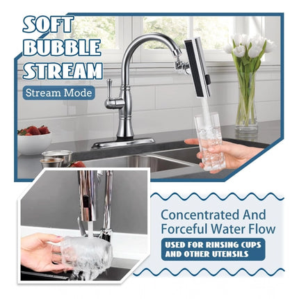 Rosolly Plastic Faucet Waterfall Kitchen Tap Anti Splashing (Silver)