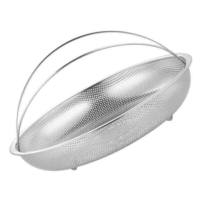 Rosolly Steel Basket Plate Household Food Steamer Stainless Steel Handle (Silver)