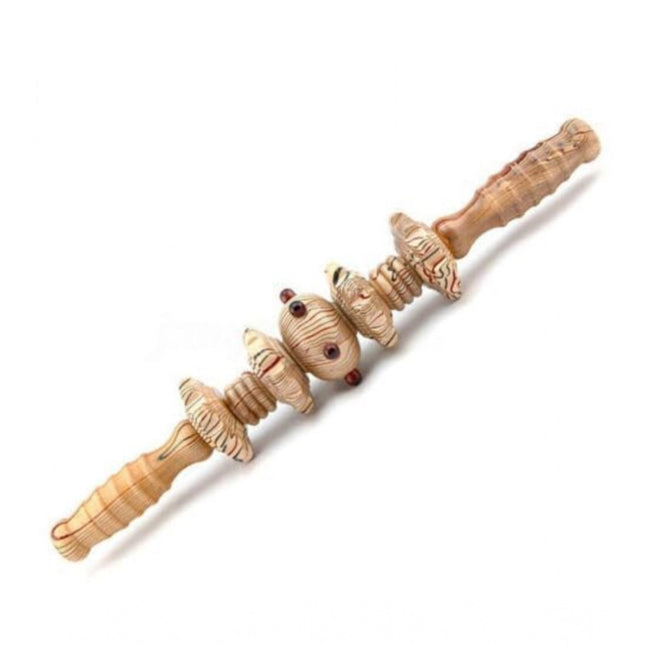 Rosolly Wood 7 Wheels Fancy Gua Sha Massager Roller (Wood)