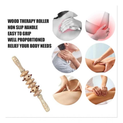 Rosolly Wood 6 Wheel Massage Roller (Wood)