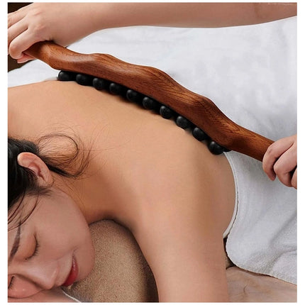 Rosolly Wood Gua Sha Massager Muscle Relaxation Stick (Brown)