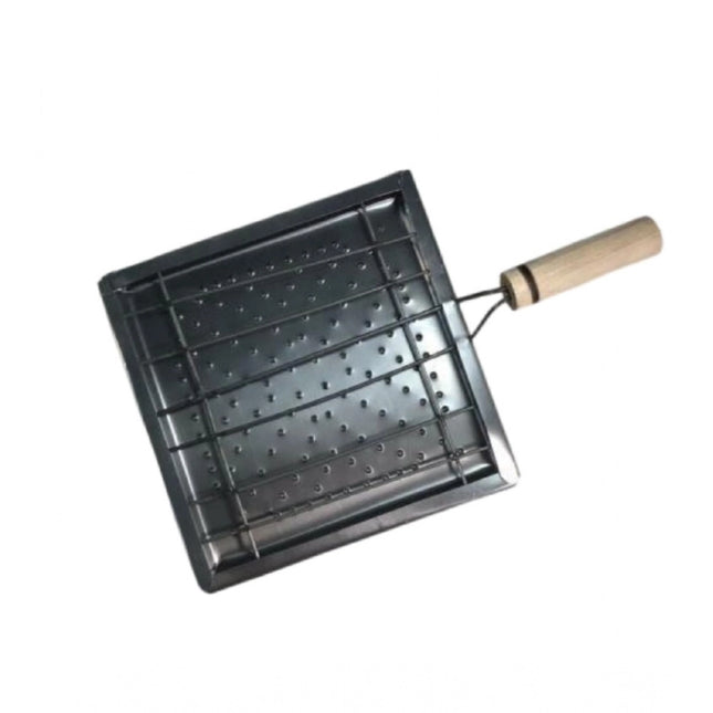 Rosolly Steel Toaster Black Square Stainless Steel Papad Jali (Black)
