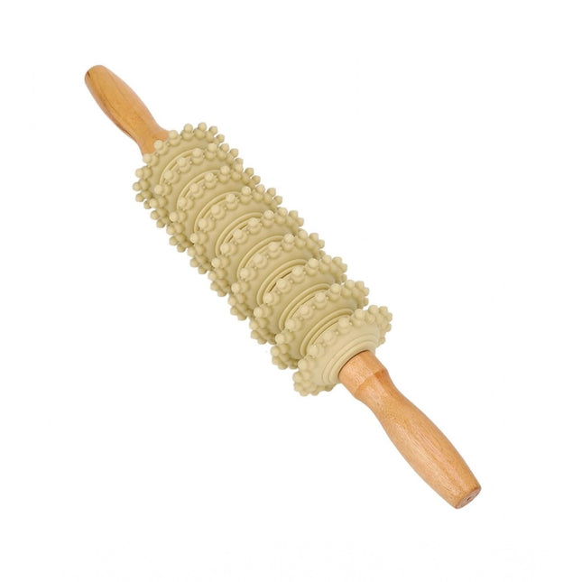 Rosolly Wood 9 Wheel Body Massage Roller (Wood)