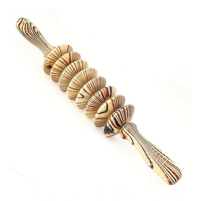 Rosolly Wood 8 Wheels Roller Fancy Gua Sha Trigger Points Muscle (Wood)