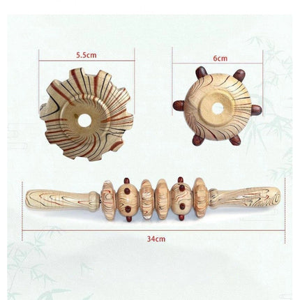 Rosolly Wood 6 Wheel Massage Roller (Wood)
