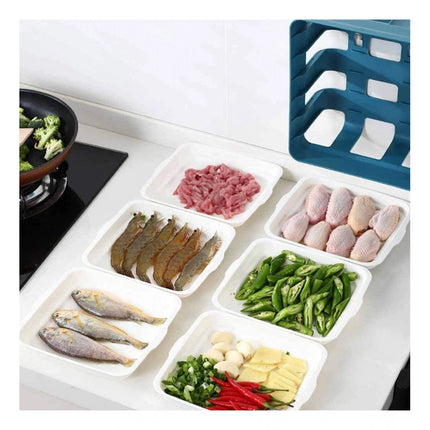 Rosolly Plastic 6 Layer Kitchen Rack Stand (Blue)