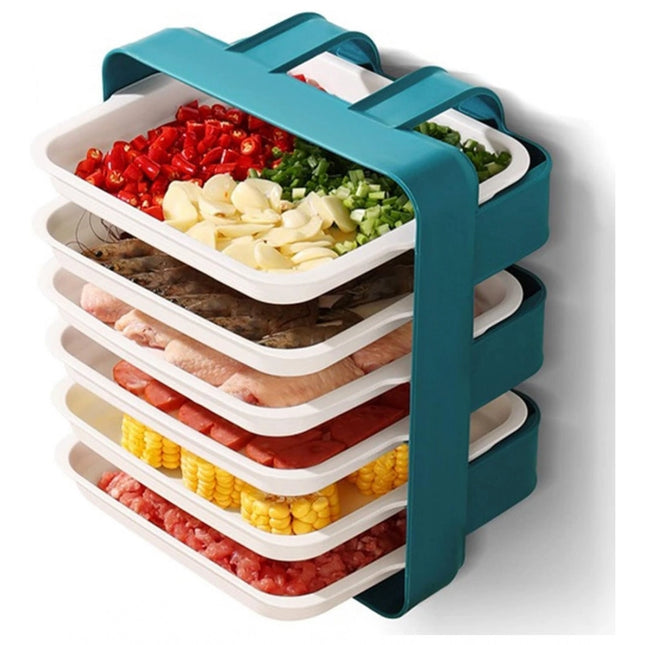 Rosolly Plastic 6 Layer Kitchen Rack Stand (Blue)