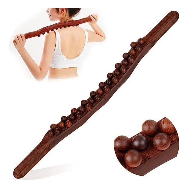 Rosolly Wood Gua Sha Massager Muscle Relaxation Stick (Brown)