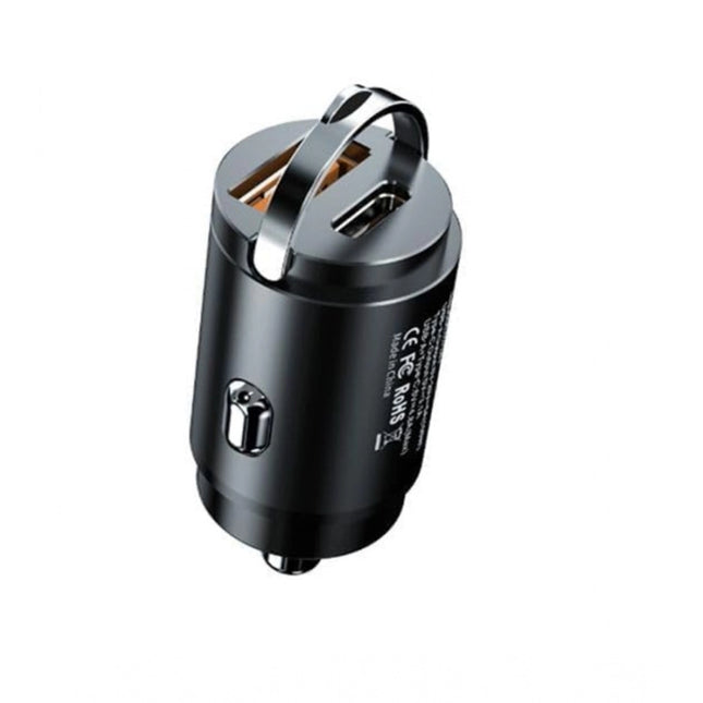 Rosolly Plastic USB-C Car Charger Adapter (Black)