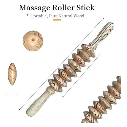 Rosolly Wood 8 Wheels Roller Fancy Gua Sha Trigger Points Muscle (Wood)