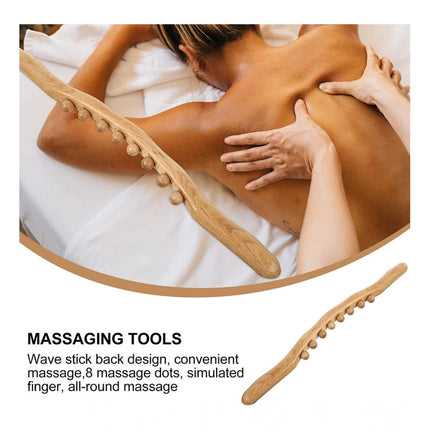 Rosolly Wood Gua Sha Massager Therapy Tool Manual 8 Beads (Wood)