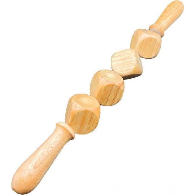 Rosolly Wood 4 Ball Body Roller Massager Stick (Wood)