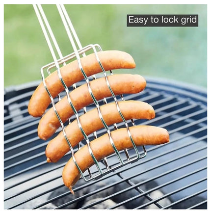 Rosolly Steel Hot Dog Roast Grilling Tray Plated (Silver)