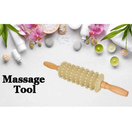 Rosolly Wood 9 Wheel Body Massage Roller (Wood)
