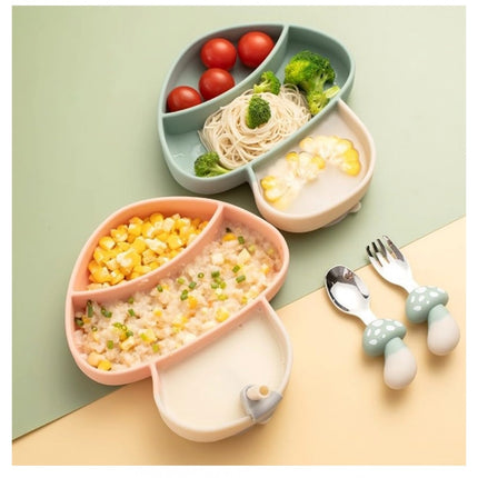 Rosolly Silicon Mushroom Children Plate Tablewar (Multicolor)