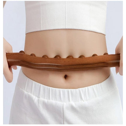 Rosolly Wood Gua Sha Massager Therapy Tool Soft Manual 8 Beads Roller (Brown)