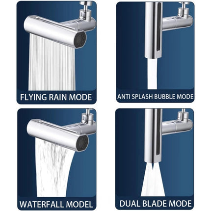 Rosolly Plastic Faucet Waterfall Kitchen Tap Anti Splashing (Silver)