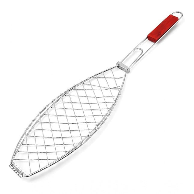 Rosolly Steel Roasting Fish Grilling Basket (Silver)