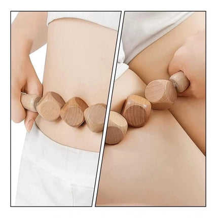 Rosolly Wood 4 Ball Body Roller Massager Stick (Wood)