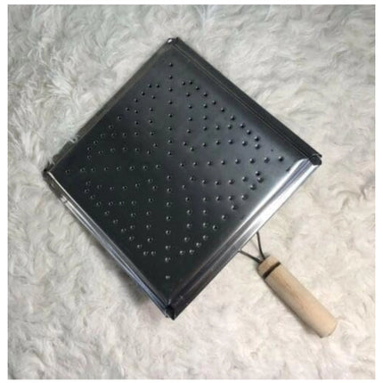 Rosolly Steel Toaster Black Square Stainless Steel Papad Jali (Black)