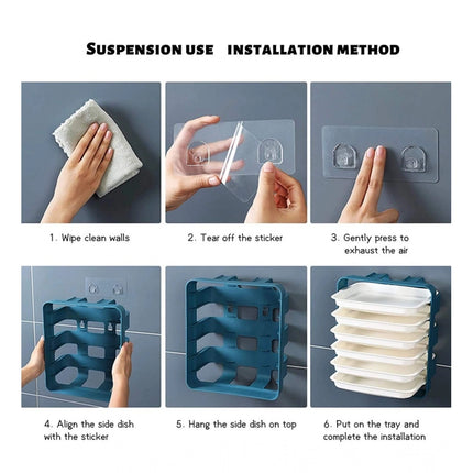 Rosolly Plastic 6 Layer Kitchen Rack Stand (Blue)