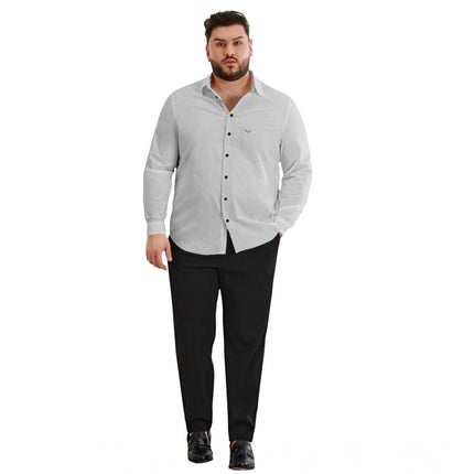 Rosolly Mens Casual Cotton Solid Full Sleeve Shirt (Grey)