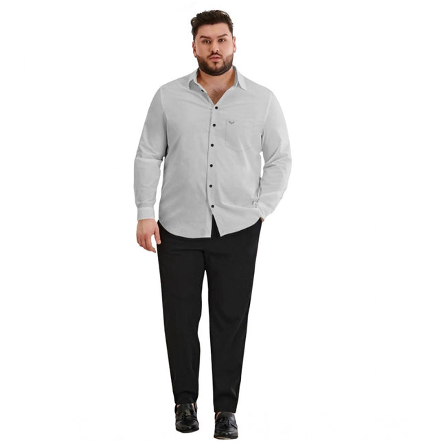 Rosolly Mens Casual Cotton Solid Full Sleeve Shirt (Grey)