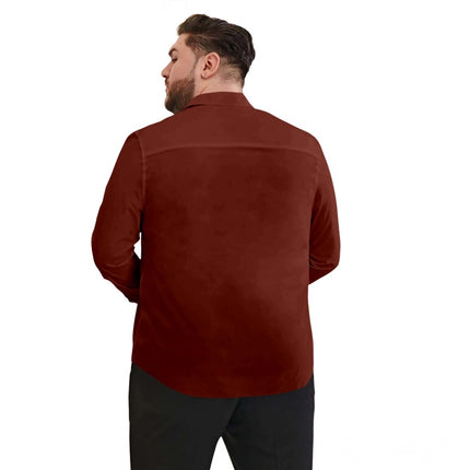 Rosolly Mens Casual Cotton Solid Full Sleeve Shirt (Maroon)