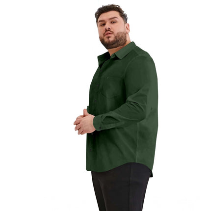 Rosolly Mens Casual Cotton Solid Full Sleeve Shirt (Green)