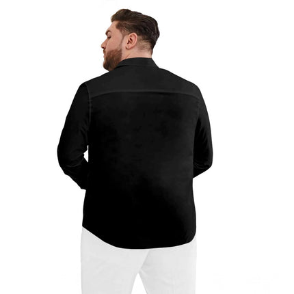 Rosolly Mens Casual Cotton Solid Full Sleeve Shirt (Black)