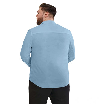 Rosolly Mens Casual Cotton Solid Full Sleeve Shirt (Sky)