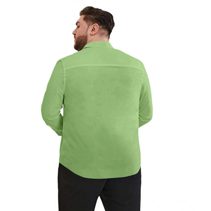 Rosolly Mens Casual Cotton Solid Full Sleeve Shirt (Pista)