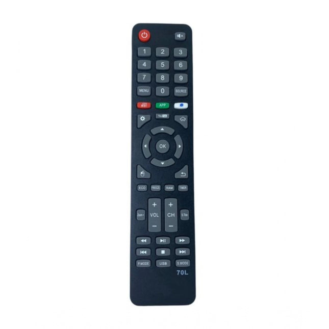 Rosolly Smart TV Remote No. 1092 with YouTube Functions- Compatible-Replacement for Akai Smart TV LCD-LED Remote Control (Black)