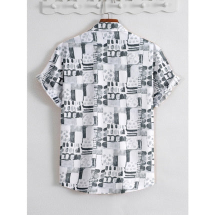 Rosolly Men's Popcon Lycra Printed Half Sleeve Shirt (Black)