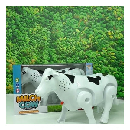 Rosolly Plastic Electric Milk Cow Moving Legs And Shake Tail (Multicolor )