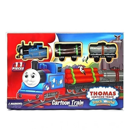 Rosolly Plastic Thomas Express Train 11Pcs Toy Set With Tracks (Multicolor)