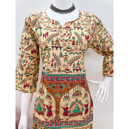 Rosolly Women's Cotton Jaipuri Printed 3-4th Sleeve Co ord Set (Multicolor)