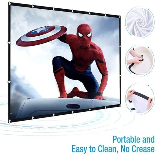 Rosolly Projector Screen 100 inch 4K Movies Screen Portable Widescreen Foldable Projection Movies Screen