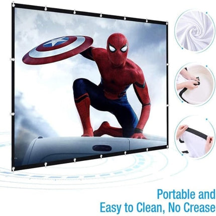 Rosolly Projector Screen 100 inch 4K Movies Screen Portable Widescreen Foldable Projection Movies Screen